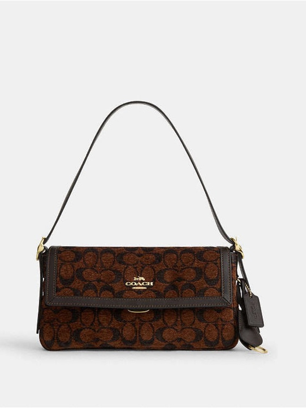 COACH Etta flap small shoulder bag in signature chenille